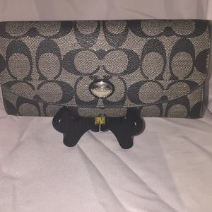 Black/Gray Coach Leather Wallet